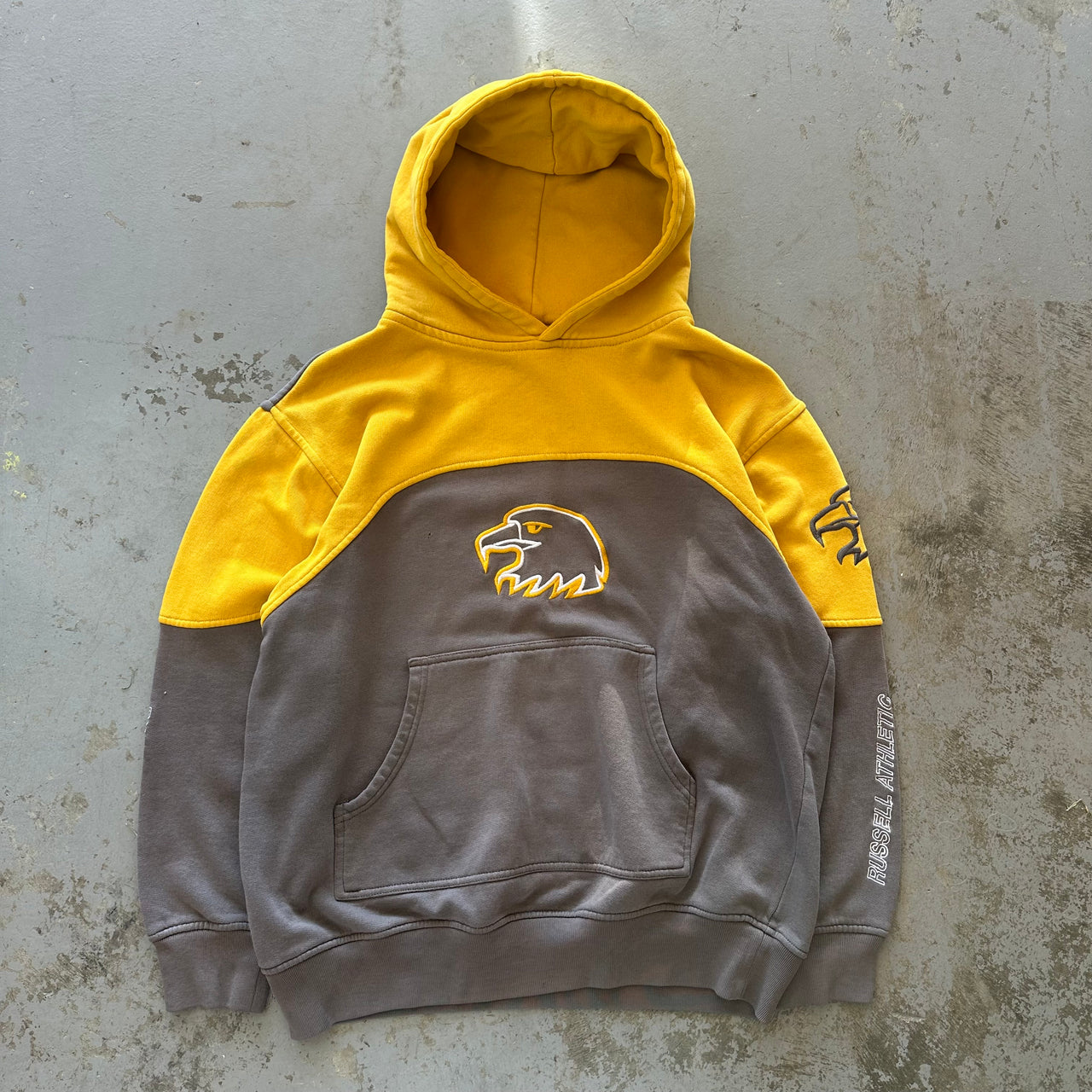 1990’s YELLOW HAWK RUSSELL HOODIE L